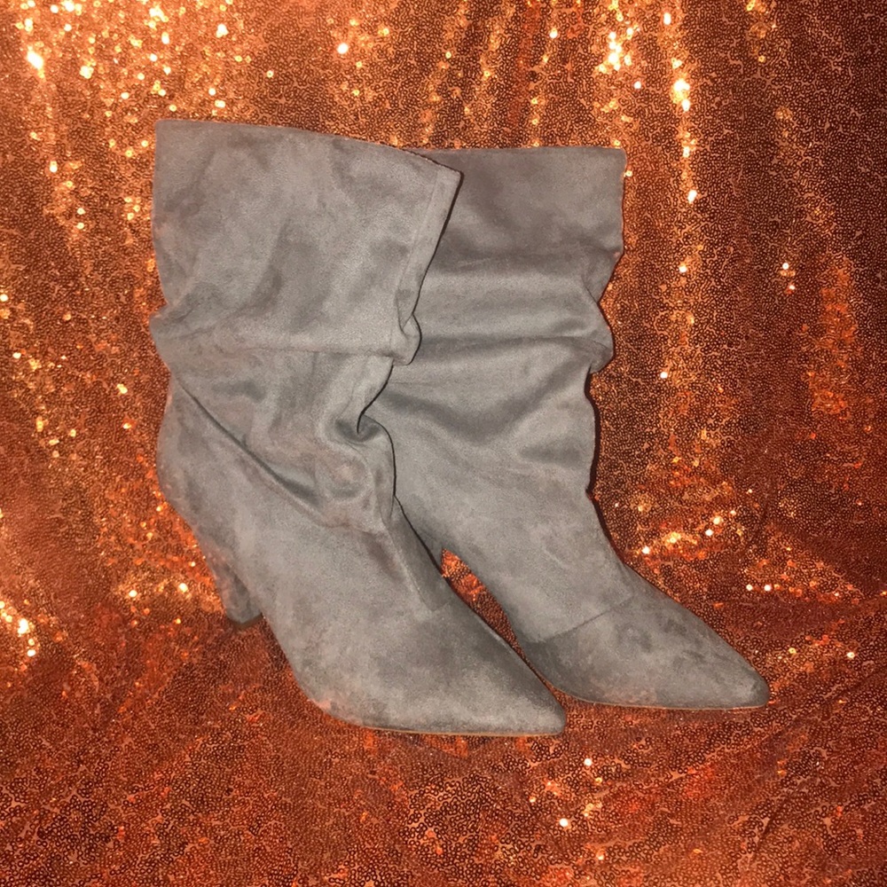 Carlos Santana Grey Suede Slouch Boots Sz 10